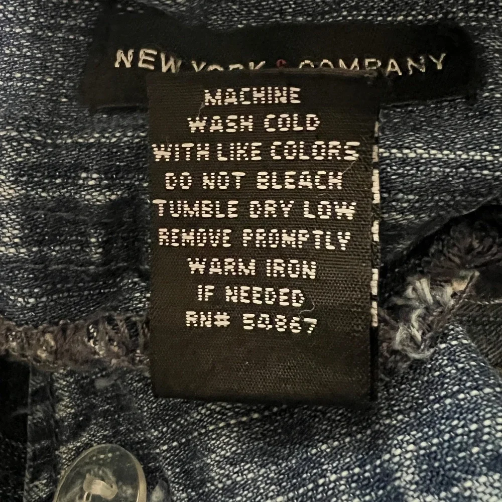 New‎ York & Company Y2K Bareback Denim Jeans Wide Leg Blue Size 18